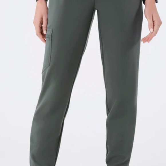 FIGS Scrub Set - Rafaela Oversized Top + HW Zamora Jogger Pants | Bonsai Green - Picture 3 of 3
